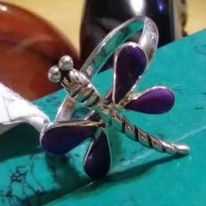 NWT- PURPLE MOJAVE TURQ. DRAGONFLY RING.Sz11